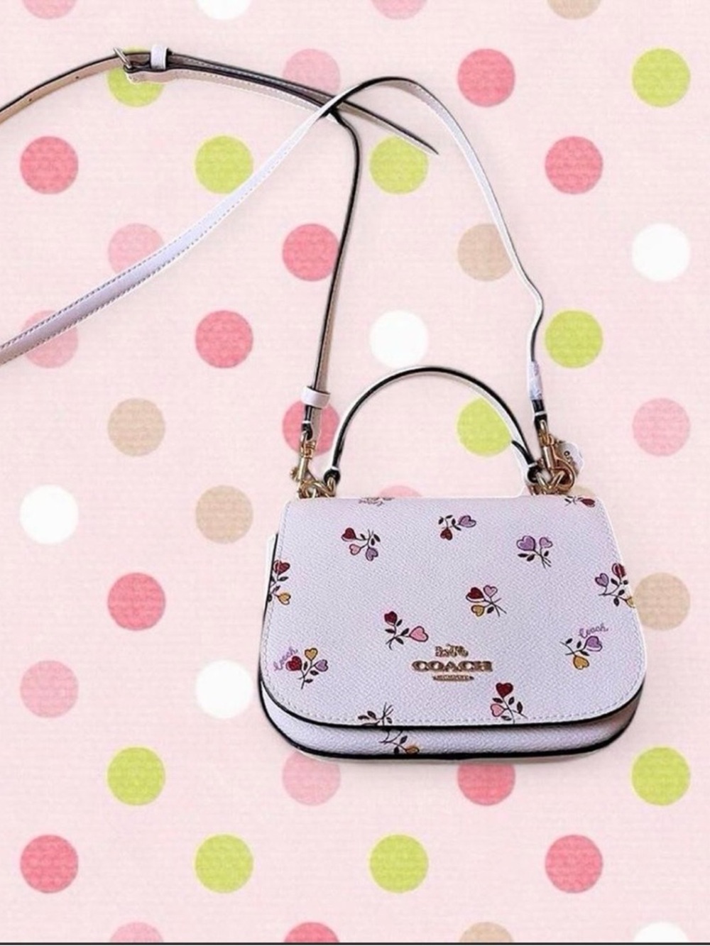 Coach Pink Floral Leather Crossbody Bag
